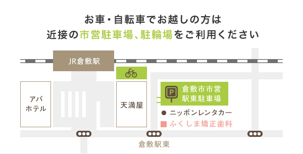 お車でお越しの方は近接の市営駐車場をご利用ください